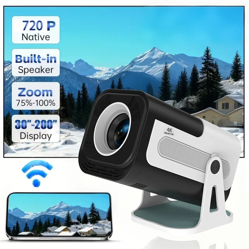 Mini Projector 4K Support Android 13 WiFi6 Bluetooth Portable Outdoor Home Cinema 720P Video Projector 180° Rotatable HY320
Mini Projector 4K Support Android 13 WiFi6 Bluetooth Portable Outdoor Home Cinema 720P Video Projector 180° Rotatable HY320