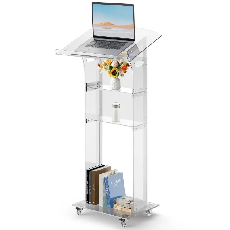 Portable conference speaking table Movable podium on wheels
Portable conference speaking table Movable podium on wheels
