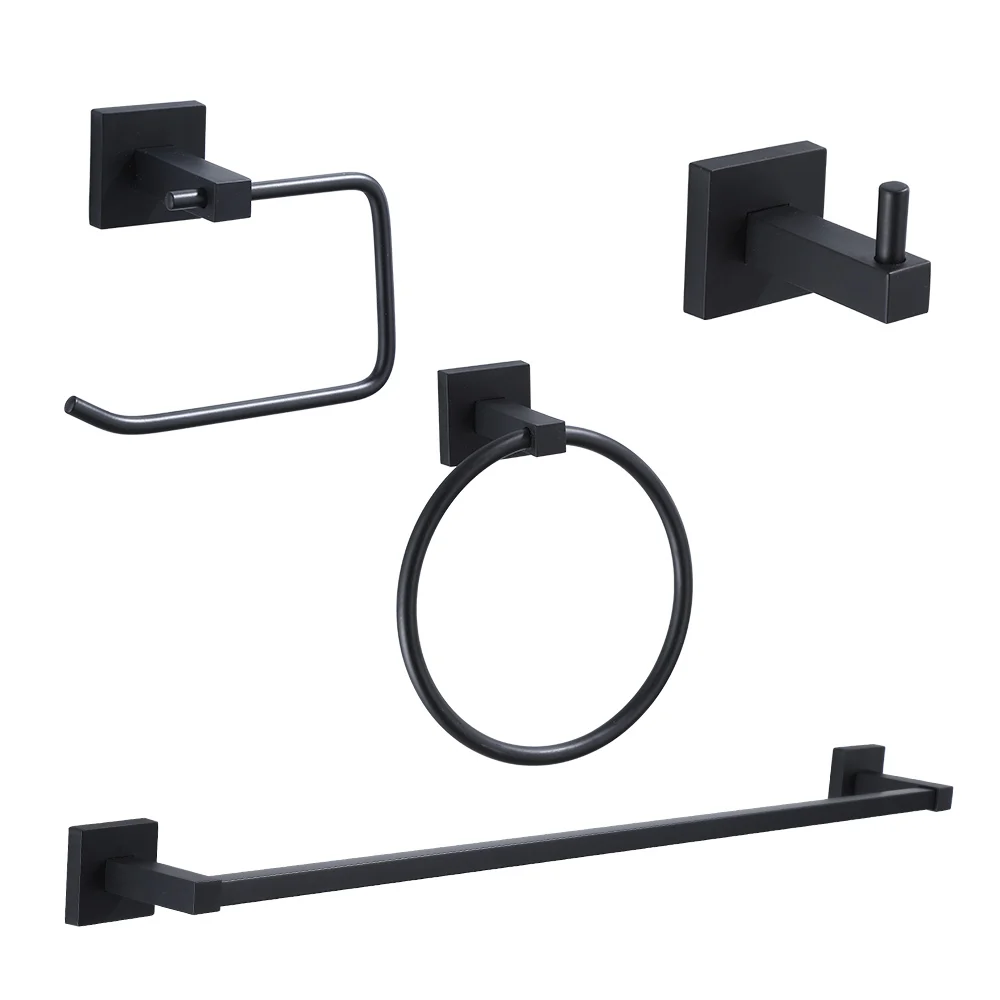 Matt Black Bathroom Hardware Set - Shelf Robe Hook Hanger Towel Rail Bar Rack Tissue Paper Holder Stainless Steel Accessories
Matt Black Bathroom Hardware Set - Shelf Robe Hook Hanger Towel Rail Bar Rack Tissue Paper Holder Stainless Steel Accessories