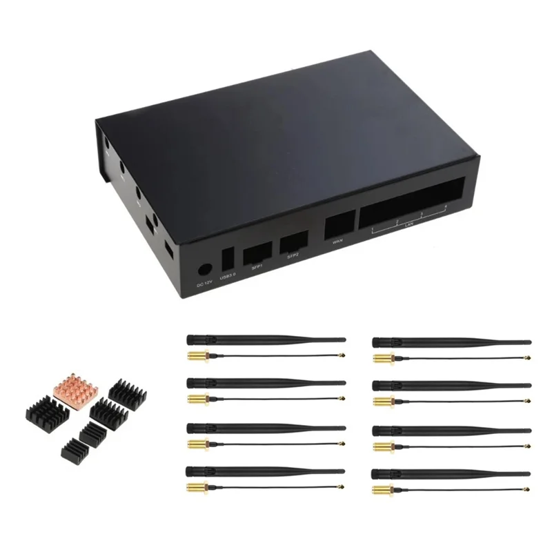 Aluminum Case Kit For Banana Pi R3 Case With Heat Sink And Antenna BPI-R3 Development Board Case Kit 
Aluminum Case Kit For Banana Pi R3 Case With Heat Sink And Antenna BPI-R3 Development Board Case Kit