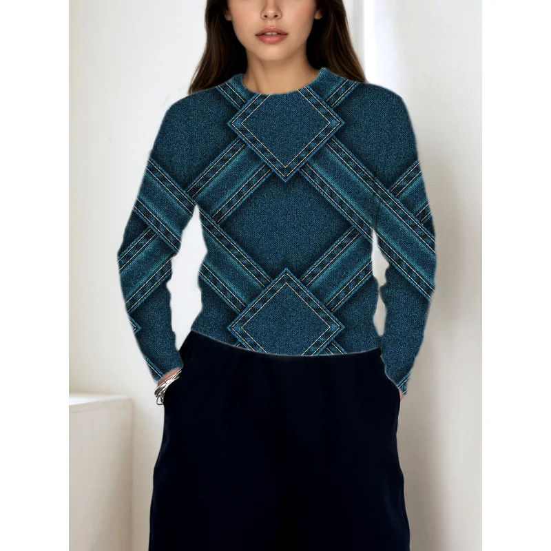 Vintage Geometric Digital Print Women’s Sweater Knit Pullover Thick Loose Crew Neck Long Sleeve Autumn Winter Casual Outdoor
Vintage Geometric Digital Print Women’s Sweater Knit Pullover Thick Loose Crew Neck Long Sleeve Autumn Winter Casual Outdoor