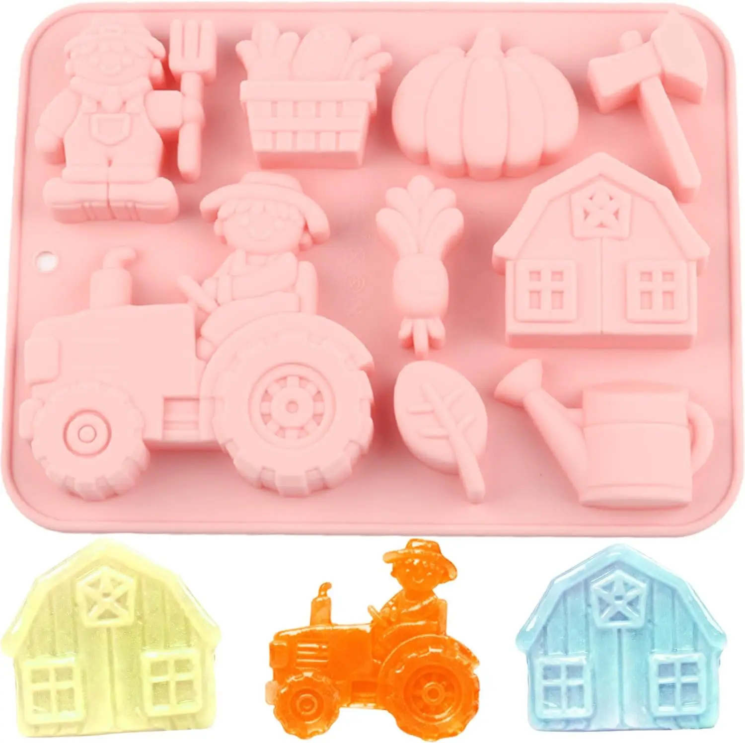 9 Cavity Farm Theme Silicone Chocolate Molds Pumpkin Tractor Axe Watering Pot House Mold for Chocolate Candy Molds Silicone
9 Cavity Farm Theme Silicone Chocolate Molds Pumpkin Tractor Axe Watering Pot House Mold for Chocolate Candy Molds Silicone