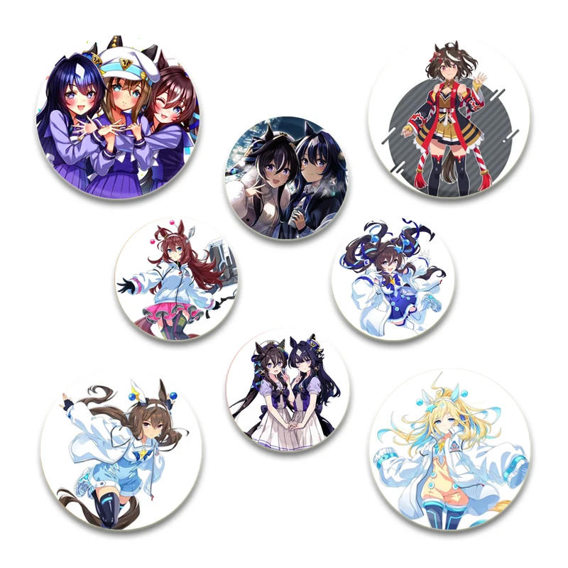58/32mm Pretty Derby Anime Cartoon Figure Brooches Cosplay Exquisit Badge for Collar Backpack Hat Accessory Handmade Enamel Pins
58/32mm Pretty Derby Anime Cartoon Figure Brooches Cosplay Exquisit Badge for Collar Backpack Hat Accessory Handmade Enamel Pins