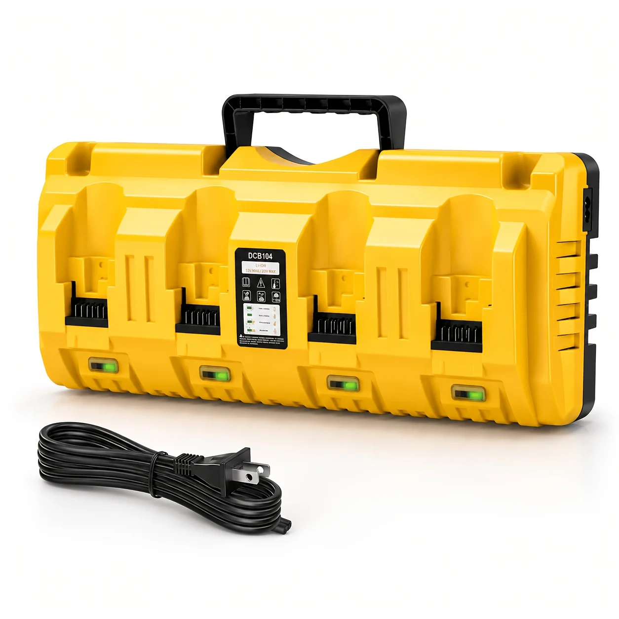 For Dewalt-Compatible 4-Port 20V Max Fast Charging Station DCB104 Replacement - Heavy-Duty Multi-Battery Charger with USB & Type-C Output, Rapid Charging Station for 12V-20V Lithium Power Tool Batteries
For Dewalt-Compatible 4-Port 20V Max Fast Charging Station DCB104 Replacement - Heavy-Duty Multi-Battery Charger with USB & Type-C Output, Rapid Charging Station for 12V-20V Lithium Power Tool Batteries