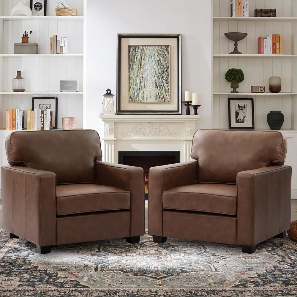 Set of 2 Modern Faux Leather Sofa Couch - High-Density Foam & Built-in Springs Cushions with Solid Wood Legs
Set of 2 Modern Faux Leather Sofa Couch - High-Density Foam & Built-in Springs Cushions with Solid Wood Legs