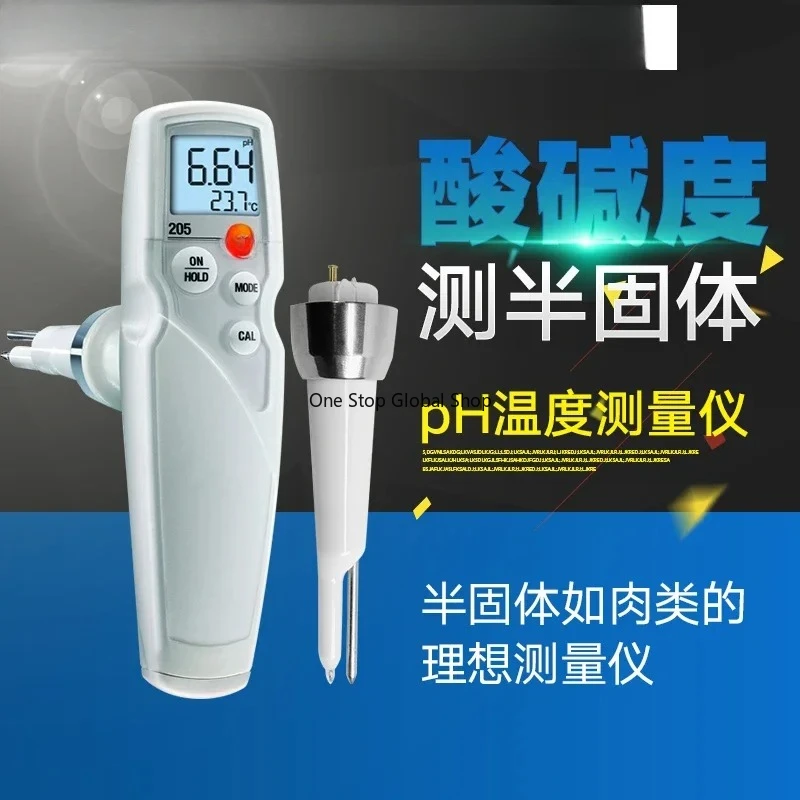 205 pH/temperature measuring instrument for semi-solids
205 pH/temperature measuring instrument for semi-solids