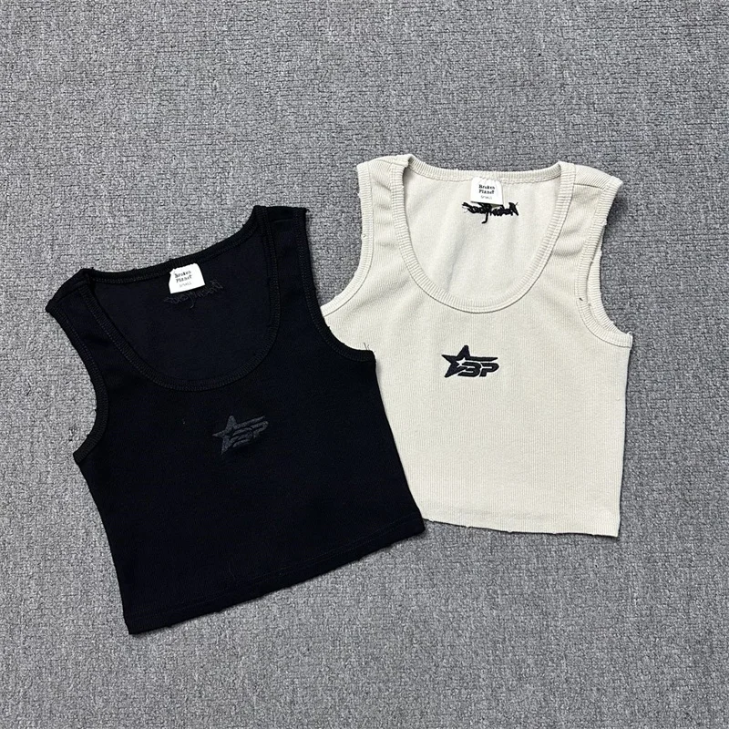 Almond Black BROKEN PLANET Embroidery Logo Vest Summer Women's Sleeveless Top Vintage Fashion Style
Almond Black BROKEN PLANET Embroidery Logo Vest Summer Women's Sleeveless Top Vintage Fashion Style