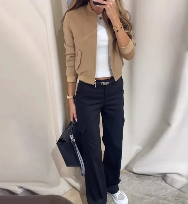 Womens Two Piece Sets Outfit Solid Color Loose Fitting Long Sleeved Coat Top Pants Set 2023 Autumn Winter Spring Fashion Casual
Womens Two Piece Sets Outfit Solid Color Loose Fitting Long Sleeved Coat Top Pants Set 2023 Autumn Winter Spring Fashion Casual