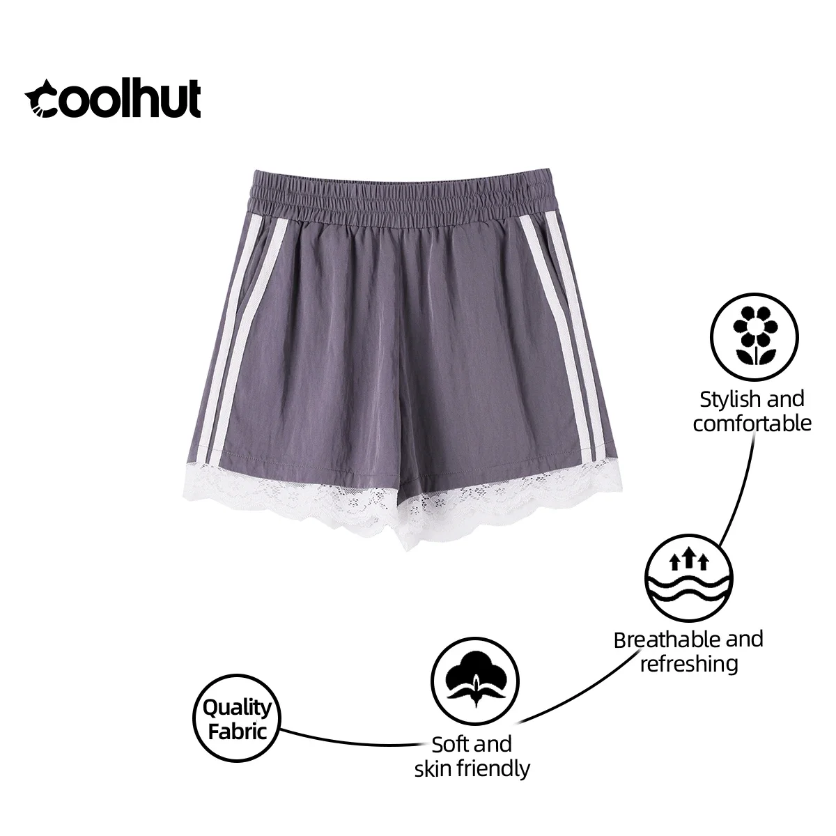COOLHUT Women's 2025 American Style Lace Trim Shorts Pleated Wide Leg Elastic Waist Casual Summer Minimalist Pants Streetwear
COOLHUT Women's 2025 American Style Lace Trim Shorts Pleated Wide Leg Elastic Waist Casual Summer Minimalist Pants Streetwear