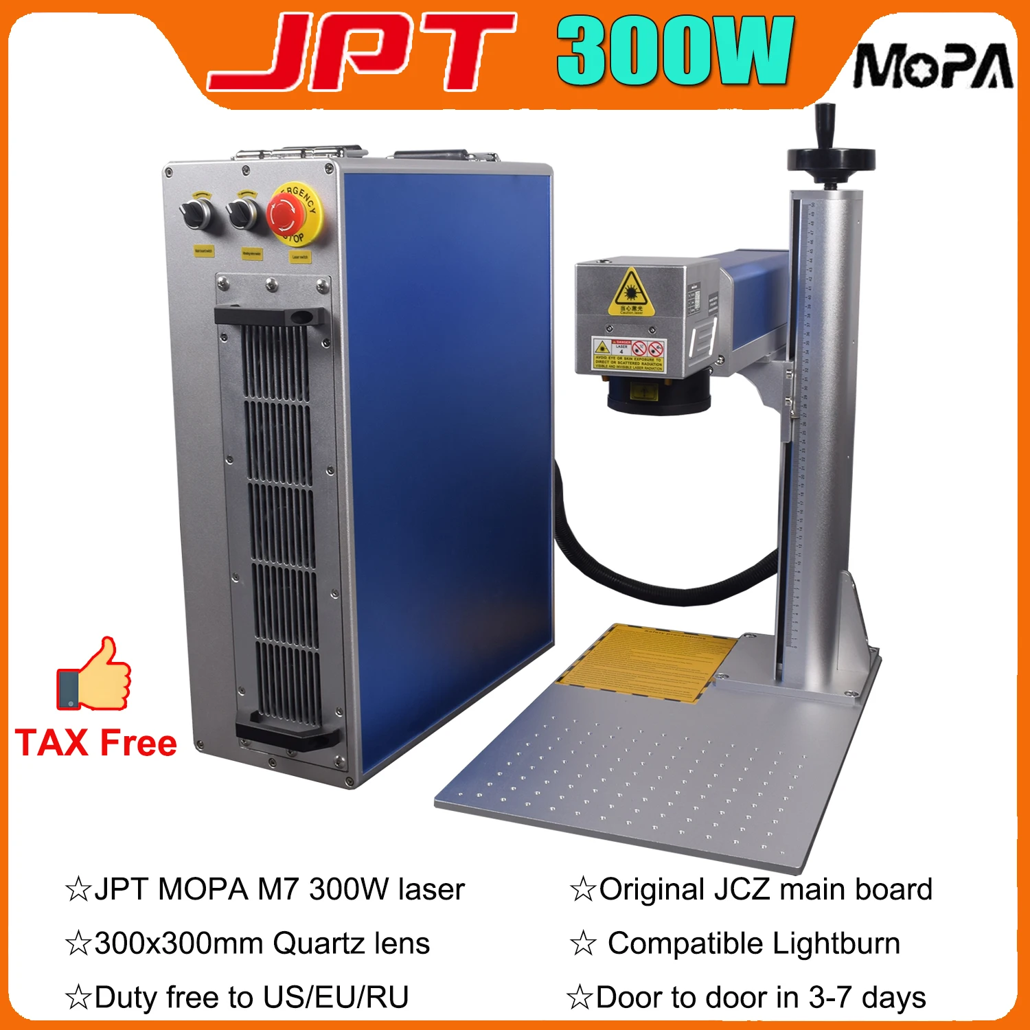 NEW 300W JPT M7 Mopa Fiber Laser Marking Engraving Cutting Machine For Metal Stainless steel
NEW 300W JPT M7 Mopa Fiber Laser Marking Engraving Cutting Machine For Metal Stainless steel