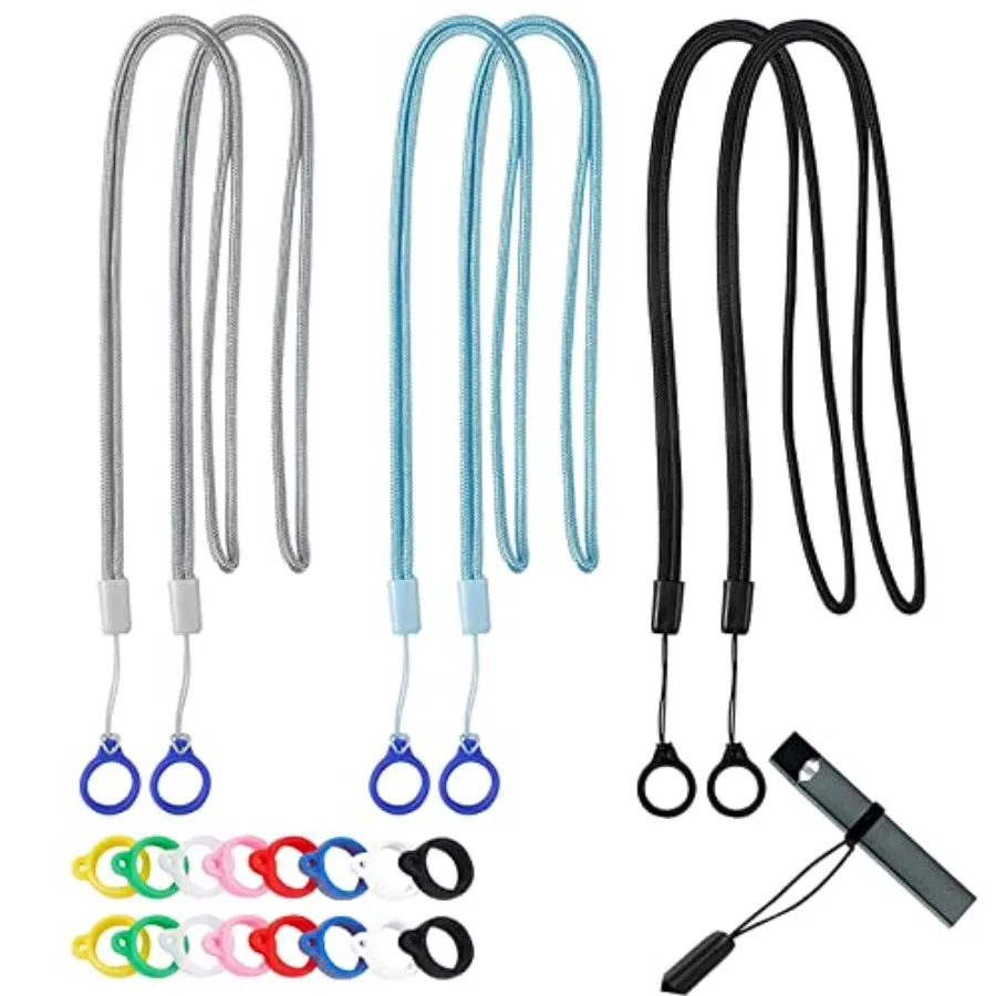 Nylon Lanyards for Badge USB Flash Drive Phone Camera Key ID Card Charm Neck Strap, 6 Lanyard Strings+16 Silicone Rings, Multi-
Nylon Lanyards for Badge USB Flash Drive Phone Camera Key ID Card Charm Neck Strap, 6 Lanyard Strings+16 Silicone Rings, Multi-