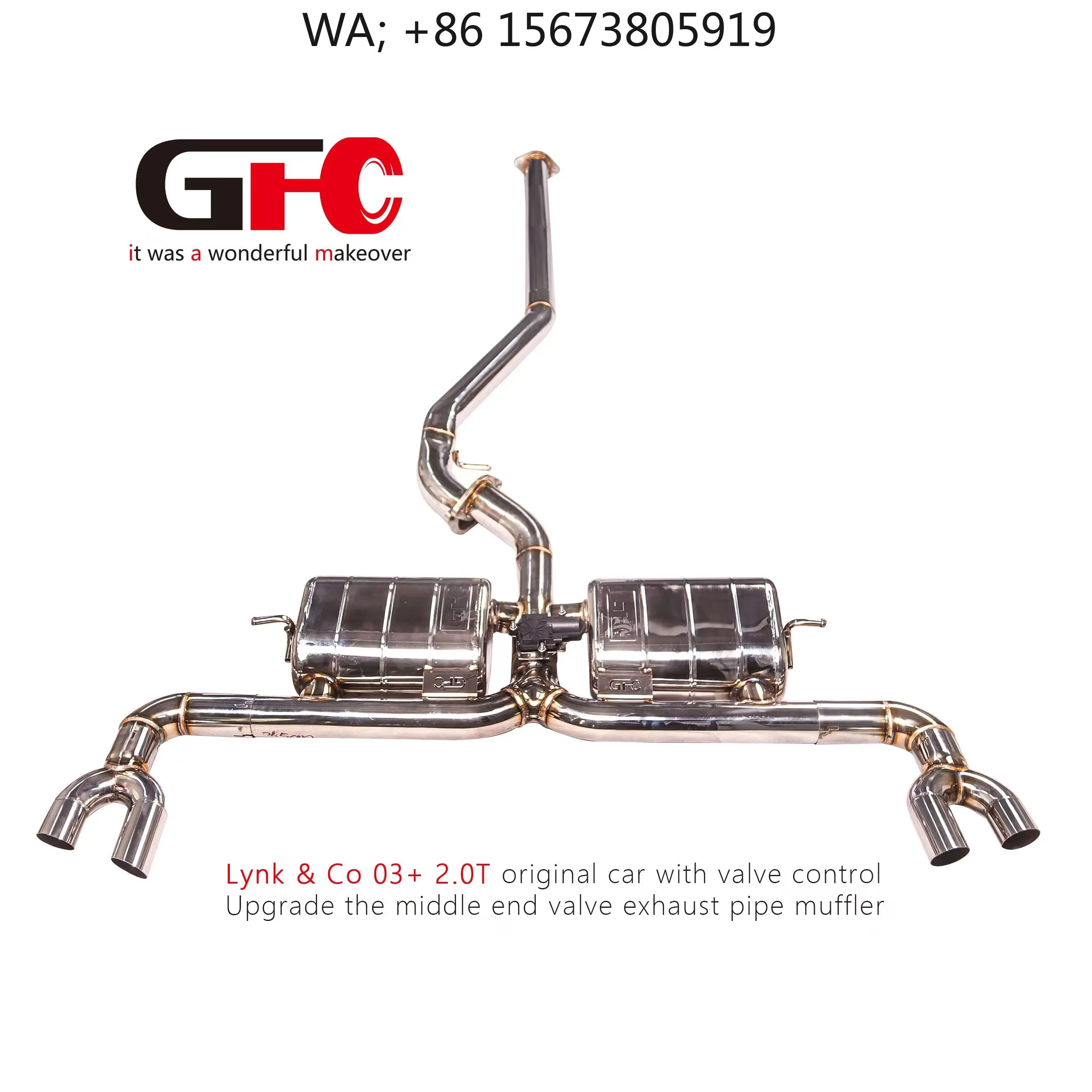 For Catback Exhaust Lynk & Co 03+ 2.0T Car Electric Valve Exhaust System Muffler Made of SUS304 Pipe
For Catback Exhaust Lynk & Co 03+ 2.0T Car Electric Valve Exhaust System Muffler Made of SUS304 Pipe