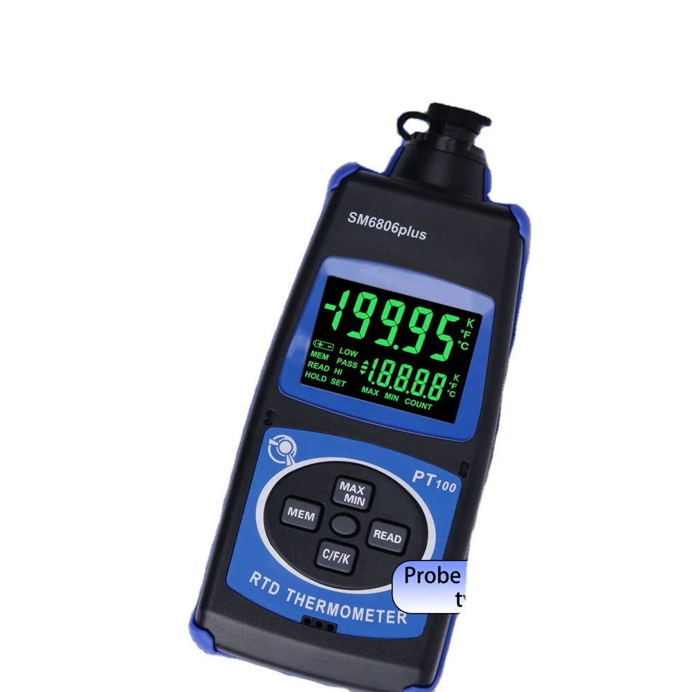 SM6806plus Digital Thermometer High Precision RTD Temperature Instrument for -200~600 Celsius Degree Measurements
SM6806plus Digital Thermometer High Precision RTD Temperature Instrument for -200~600 Celsius Degree Measurements