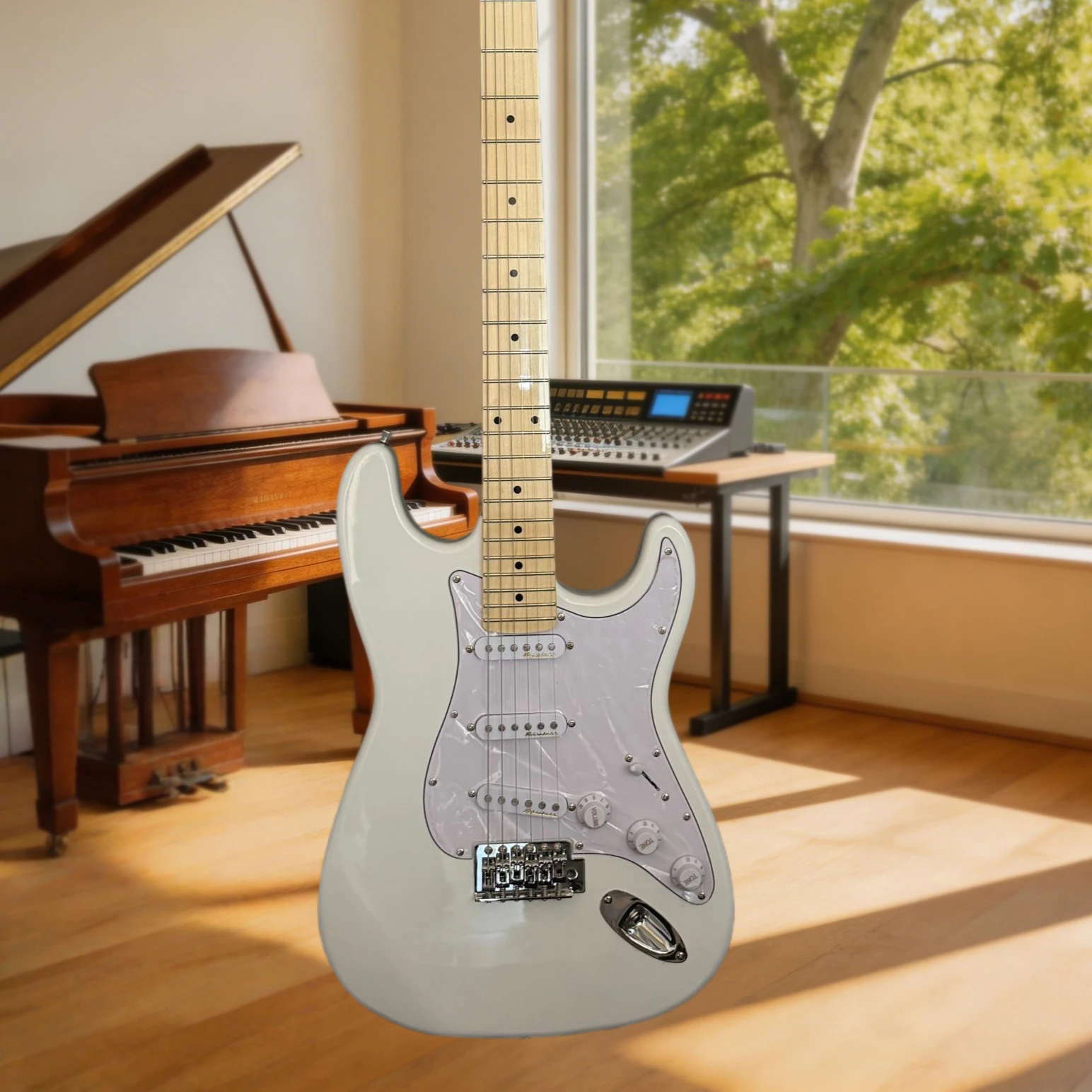 Electric Guitar STSS White Body with Natural Fingerboard Rock Fortune Paulownia Wood Body Maple Fingerboard Gift Fixed Bridge
Electric Guitar STSS White Body with Natural Fingerboard Rock Fortune Paulownia Wood Body Maple Fingerboard Gift Fixed Bridge