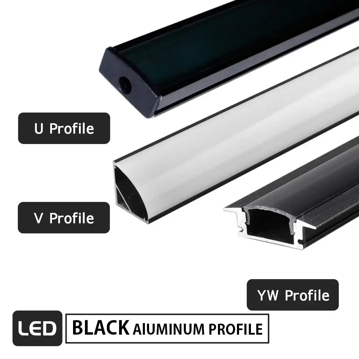 Black 2M Aluminium Profile For Led Strip U shaped channel Black and Milky Cover for Corner Light, Aluminium Profile 50/100pcs
Black 2M Aluminium Profile For Led Strip U shaped channel Black and Milky Cover for Corner Light, Aluminium Profile 50/100pcs