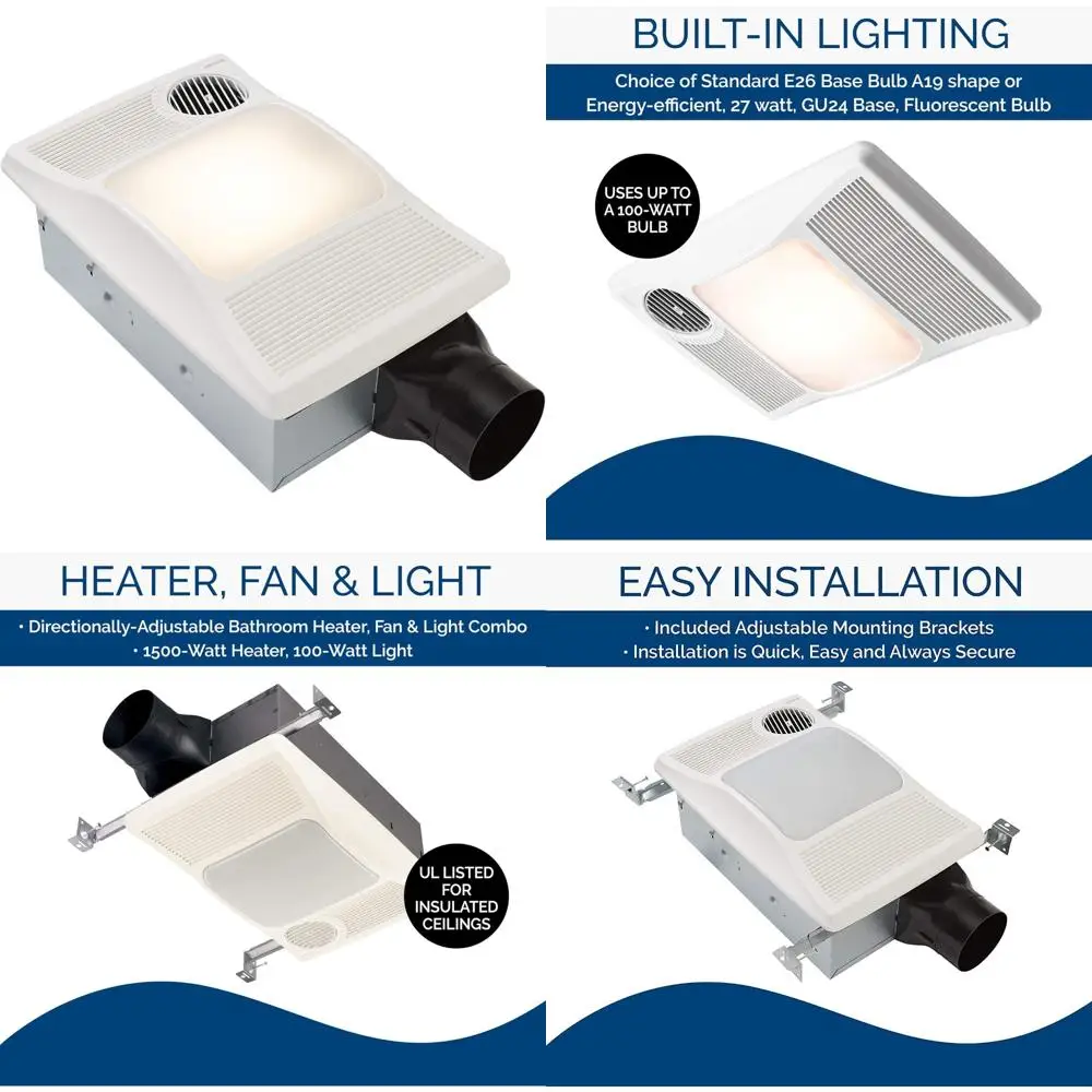 Вытяжной вентилятор для ванной комнаты, 100 куб. футов в минуту, 4 кадра, с подсветкой мощностью 100 Вт и совместимость с обогревателем — белый
Вытяжной вентилятор для ванной комнаты, 100 куб. футов в минуту, 4 кадра, с подсветкой мощностью 100 Вт и совместимость с обогревателем — белый