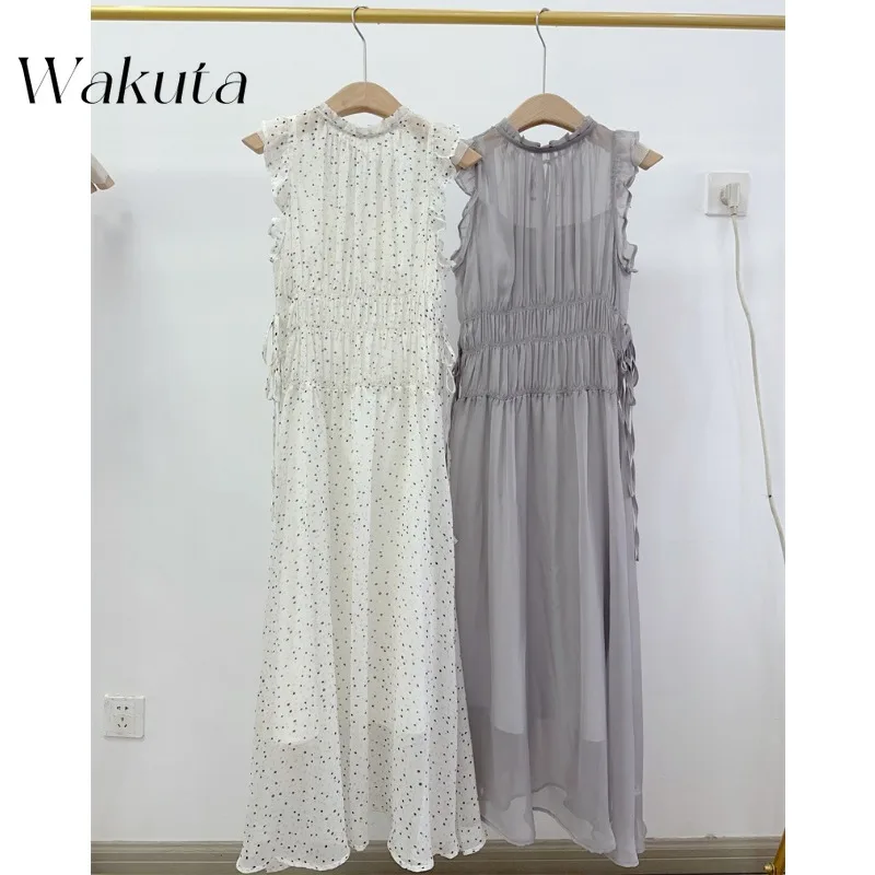 WAKUTA Japan Spring Summer Round Neck Plaid Refreshing Small Fly Sleeve Tie Robe Vintage Commuting High Waist Pleated Maxi Dress
WAKUTA Japan Spring Summer Round Neck Plaid Refreshing Small Fly Sleeve Tie Robe Vintage Commuting High Waist Pleated Maxi Dress