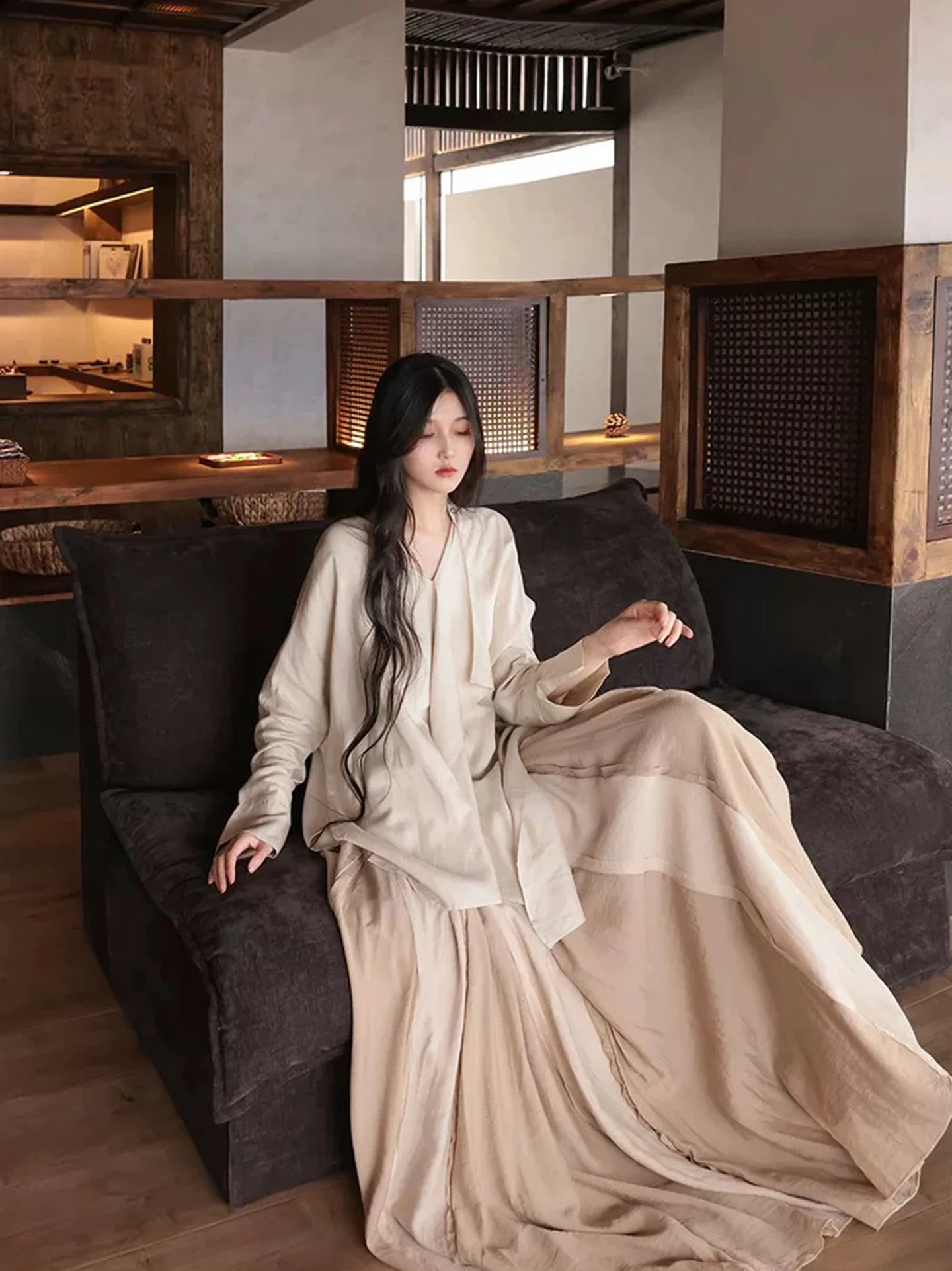 New Chinese Style Zen Fairy Atmosphere Hanfu Ancient Wind Dress Two-Piece Set Women's Clothing Polyester Fiber Summer 2026
New Chinese Style Zen Fairy Atmosphere Hanfu Ancient Wind Dress Two-Piece Set Women's Clothing Polyester Fiber Summer 2026
