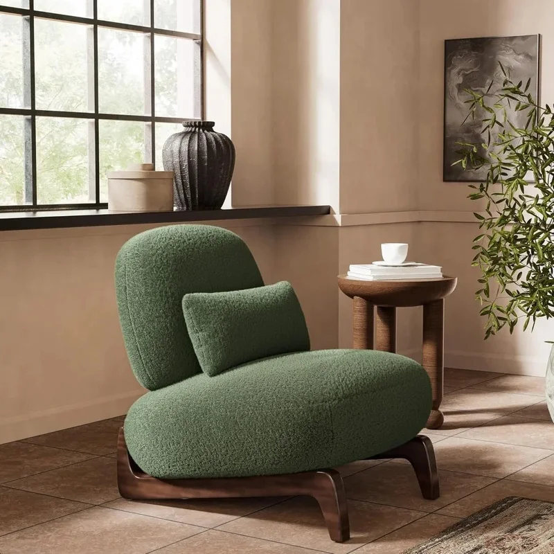 Modern Tilt Back Accent Chair with Sturdy Wood Legs, Thick Cushion, and Comfortable Lumbar Pillow for Relaxing and Reading
Modern Tilt Back Accent Chair with Sturdy Wood Legs, Thick Cushion, and Comfortable Lumbar Pillow for Relaxing and Reading