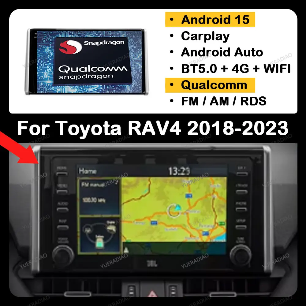 Автомобильный радиоприемник Android 15 для Toyota RAV4 5 XA50 2018-2023 BT QLED Мультимедийный стерео видеоплеер Головное устройство GPS NAVI Qualcomm 2DIN
Автомобильный радиоприемник Android 15 для Toyota RAV4 5 XA50 2018-2023 BT QLED Мультимедийный стерео видеоплеер Головное устройство GPS NAVI Qualcomm 2DIN