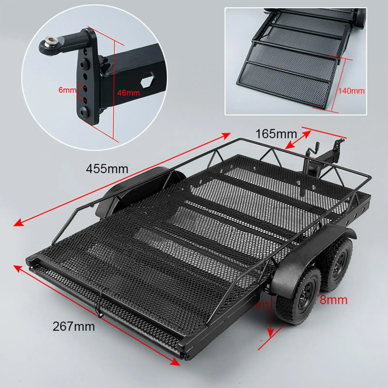 1:10 Scale Alloy RC Trailer with Four Tires Upgrade Parts Accessory DIY for
1:10 Scale Alloy RC Trailer with Four Tires Upgrade Parts Accessory DIY for