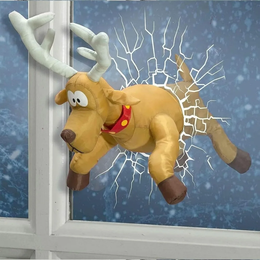 IN-STOCK 3D Crashing Santa Elk Animated Christmas Decoration, Funny Party Window Decoration Ornament with Glass Shard Sticker
IN-STOCK 3D Crashing Santa Elk Animated Christmas Decoration, Funny Party Window Decoration Ornament with Glass Shard Sticker