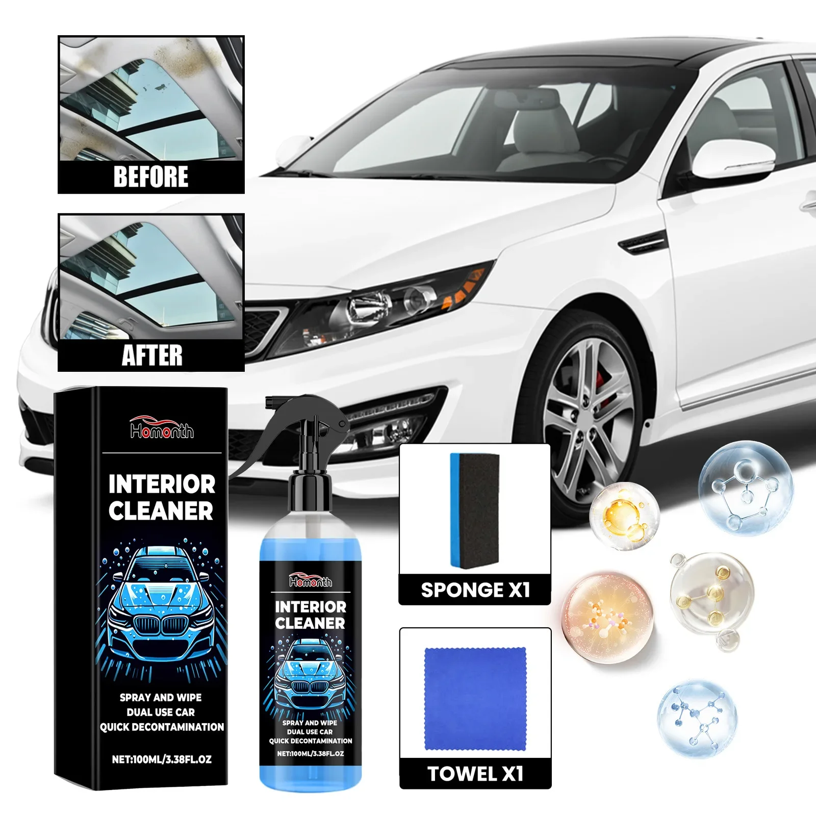 Auto Roof Stain Remover Cleaner - Car Interior Fabric Cleaning Brightening Refurbisher Maintains Clean Prevents Stain Adhesion
Auto Roof Stain Remover Cleaner - Car Interior Fabric Cleaning Brightening Refurbisher Maintains Clean Prevents Stain Adhesion