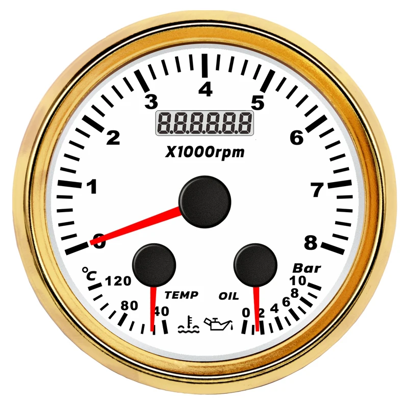 New Type Auto Tachometers 0-8000RPM Boat or Yacht 0-10bar Oil Pressure Gauges Bus Water Temp Gauges 40-120 Degree Red Backlight
New Type Auto Tachometers 0-8000RPM Boat or Yacht 0-10bar Oil Pressure Gauges Bus Water Temp Gauges 40-120 Degree Red Backlight
