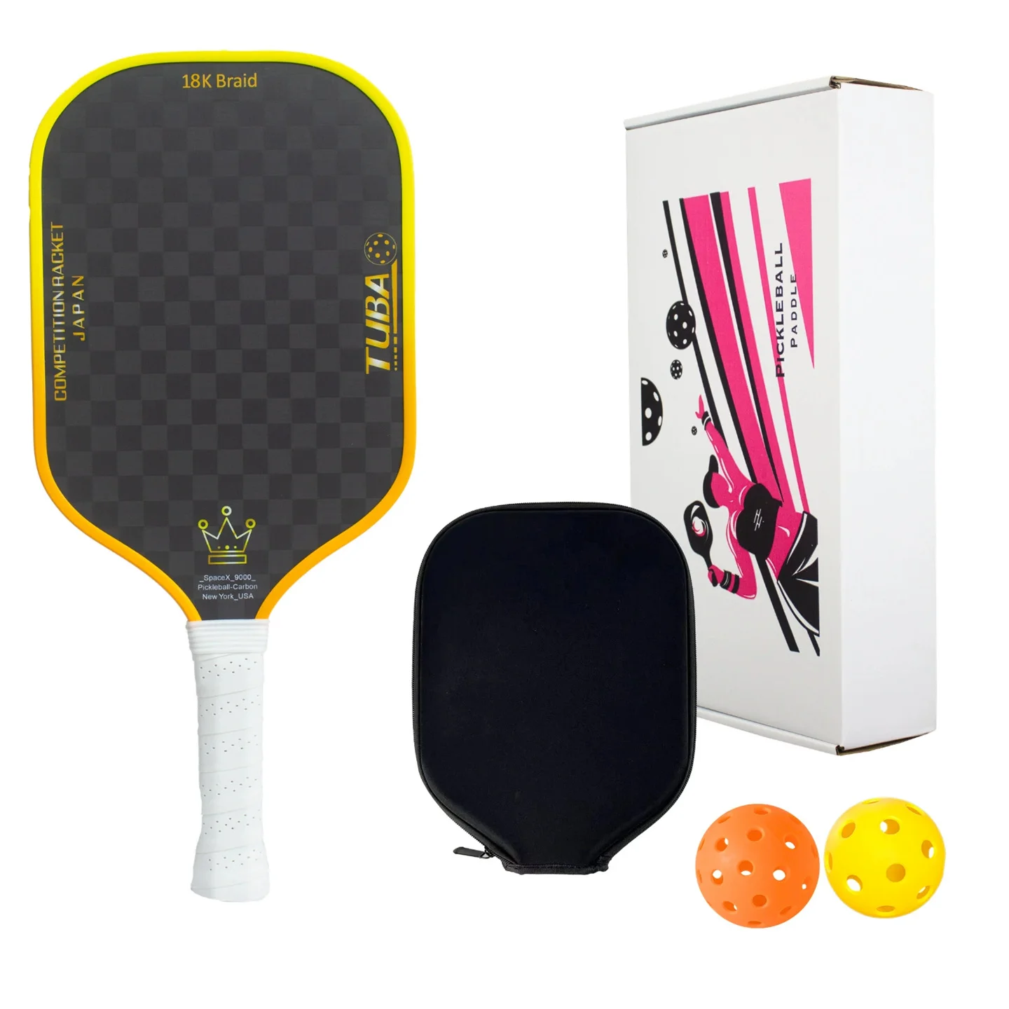 Pickleball Paddle Set (1 Paddle + 2 Balls) - 18K Premium Matte Carbon Fiber & PP Honeycomb Core - Pro Players' Preferred Choice
Pickleball Paddle Set (1 Paddle + 2 Balls) - 18K Premium Matte Carbon Fiber & PP Honeycomb Core - Pro Players' Preferred Choice
