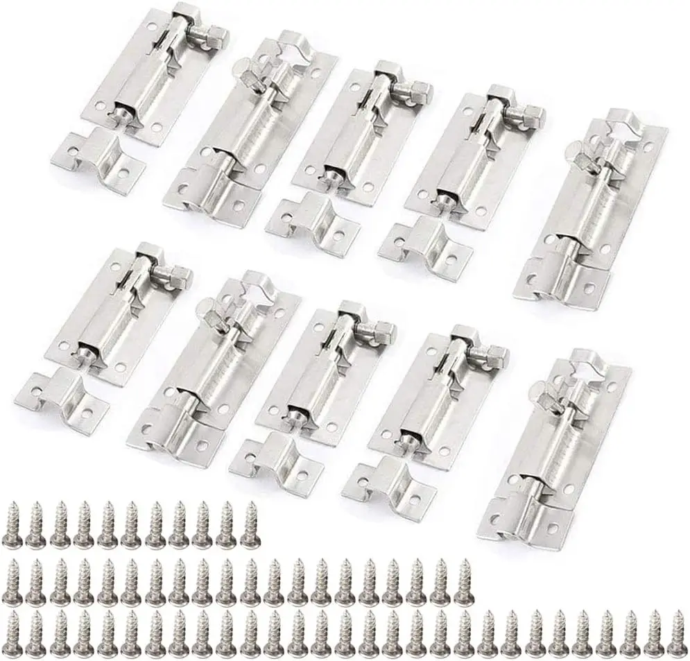 10Pcs 50mm Stainless Steel Door Window Slide Bolt Lock Latch for Security
10Pcs 50mm Stainless Steel Door Window Slide Bolt Lock Latch for Security