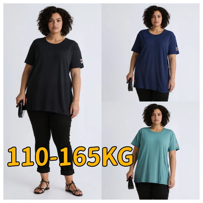 Women's Plus Size Sports T-shirt 1XL-6XL, Casual Short Sleeved Round Neck Top Solid Color T-shirt Loose Women's Clothing
Women's Plus Size Sports T-shirt 1XL-6XL, Casual Short Sleeved Round Neck Top Solid Color T-shirt Loose Women's Clothing
