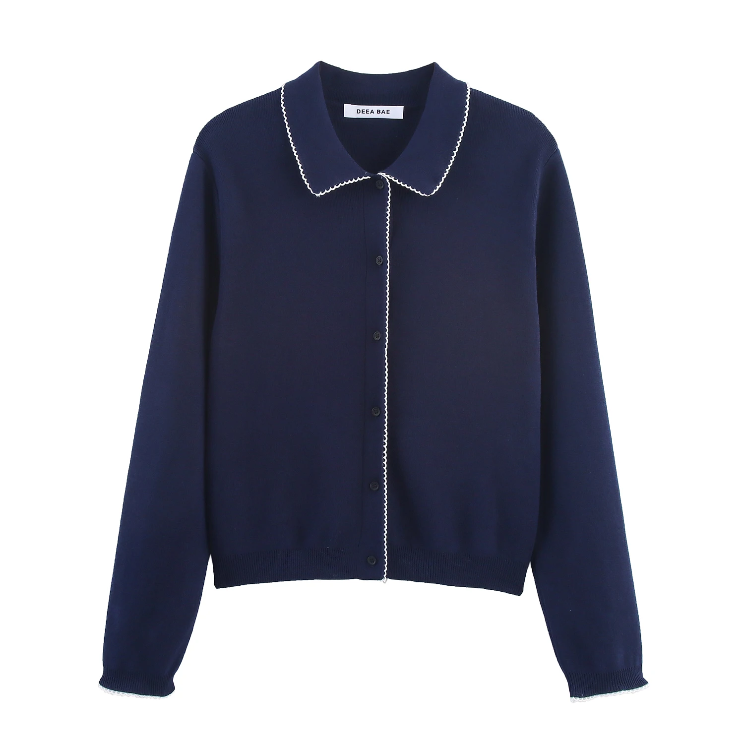 Women's clothing autumn new products, versatile and fashionable contrasting buttons, round neck, long sleeves, knitted cardigan
Women's clothing autumn new products, versatile and fashionable contrasting buttons, round neck, long sleeves, knitted cardigan