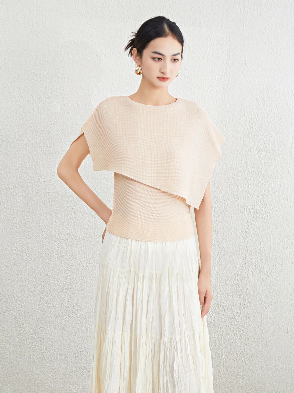 Latest 2025 Miyake Pleated Women's Tops Elastic Polyester Ladies Shirt Casual Style Ladies Loose Pleated Shirt
Latest 2025 Miyake Pleated Women's Tops Elastic Polyester Ladies Shirt Casual Style Ladies Loose Pleated Shirt
