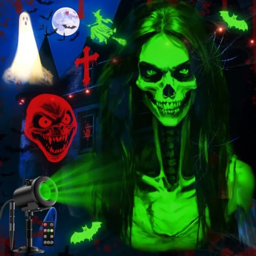 12 in 1 Halloween Projector Outdoor, 3D Dynamic Halloween Decorations, Clearer Ghost/Spider/Bat/Skull/Witch/Nativity/Crucifix H
12 in 1 Halloween Projector Outdoor, 3D Dynamic Halloween Decorations, Clearer Ghost/Spider/Bat/Skull/Witch/Nativity/Crucifix H