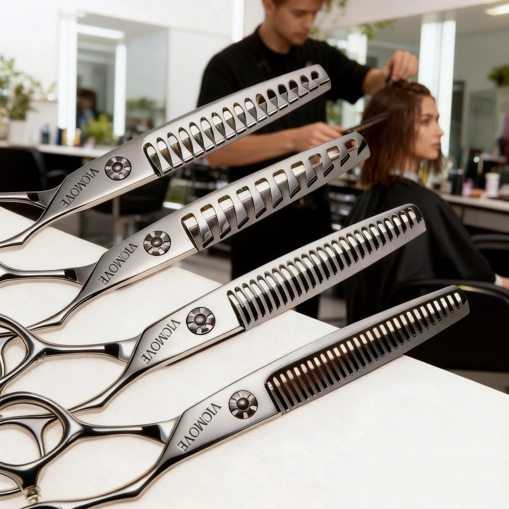 Professional Hair Cutting Scissors Thinning Scissors Hairdressing Shears with cleaning cloth for Barber, Salon and Home Use
Professional Hair Cutting Scissors Thinning Scissors Hairdressing Shears with cleaning cloth for Barber, Salon and Home Use