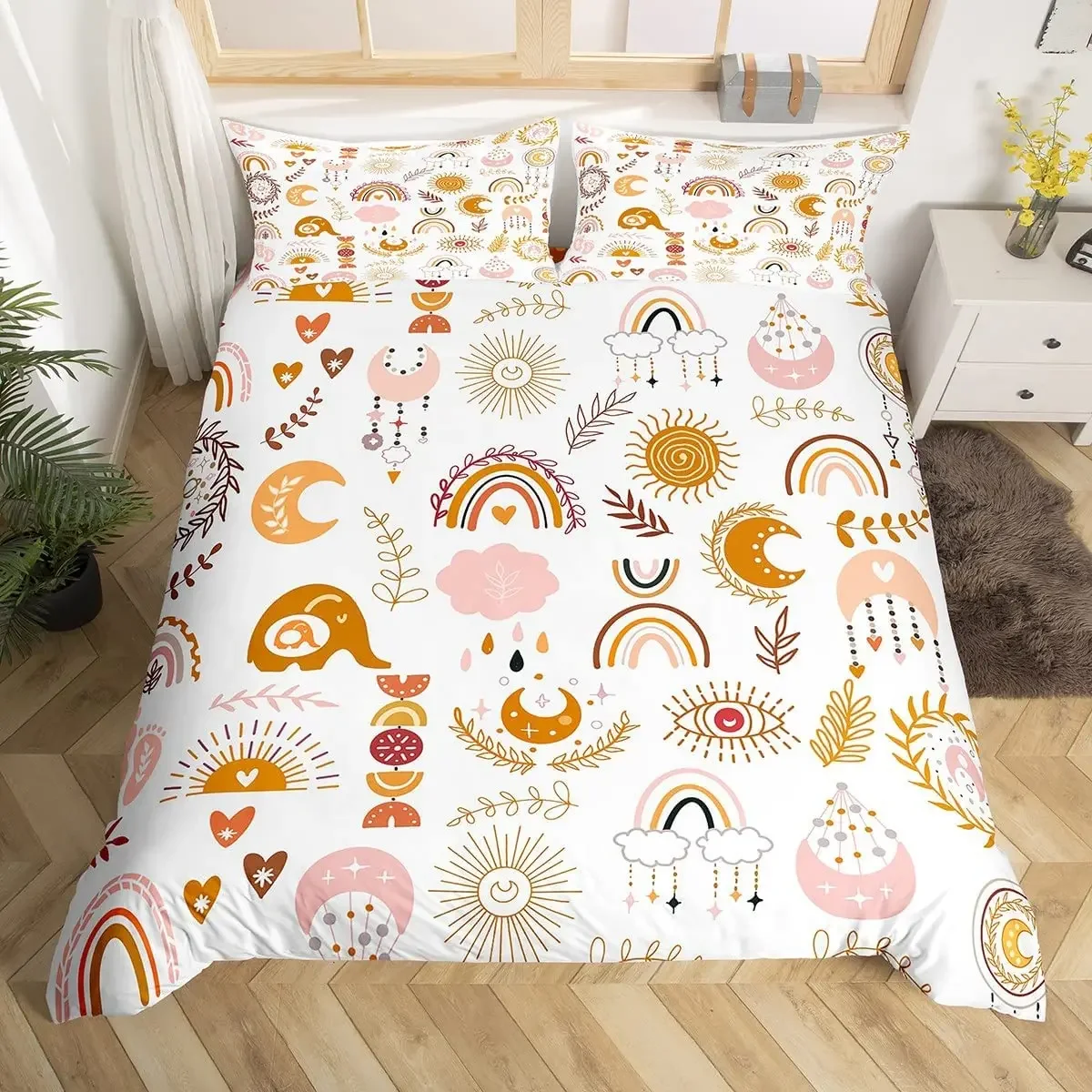 Cartoon Rainbow Bedding Set 3D Printed Duvet Cover Set Soft Single Twin Double Queen King Size For Birthday Gift For Girls Women
Cartoon Rainbow Bedding Set 3D Printed Duvet Cover Set Soft Single Twin Double Queen King Size For Birthday Gift For Girls Women
