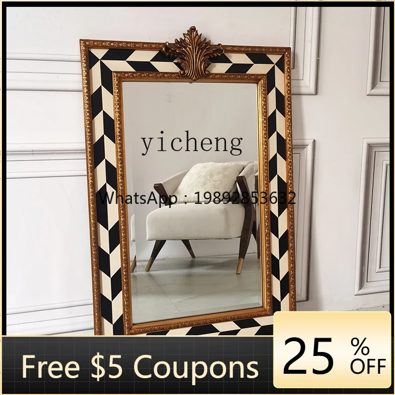 J1 home black and white grid decoration retro fireplace enigma mirror wall hanging bathroom mirror
J1 home black and white grid decoration retro fireplace enigma mirror wall hanging bathroom mirror