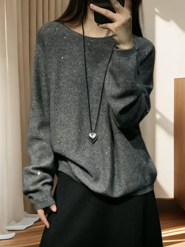 ay round Ne Long Sve Knitted Sweater Women's Loose Fit Sparkling Unique Large Size Korean Sle Autumn Winter New Arrival
ay round Ne Long Sve Knitted Sweater Women's Loose Fit Sparkling Unique Large Size Korean Sle Autumn Winter New Arrival