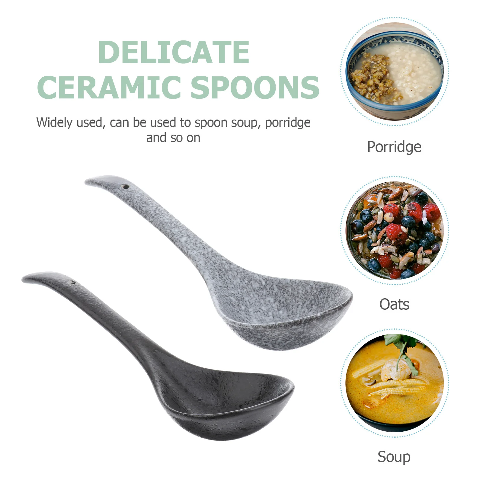 2Pcs Ceramic Soup Spoons Vintage Long Handle Household Kitchen Porridge Wear-Resistant Multipurpose Rice Dessert Spoons
2Pcs Ceramic Soup Spoons Vintage Long Handle Household Kitchen Porridge Wear-Resistant Multipurpose Rice Dessert Spoons
