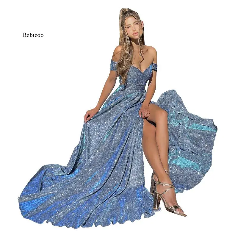Women Skyblue Sequin Shiny Evening Strapless Dresses Lace Satin Sweetheart Side Side Sexy Prom Gowns Long Formal Dress
Women Skyblue Sequin Shiny Evening Strapless Dresses Lace Satin Sweetheart Side Side Sexy Prom Gowns Long Formal Dress