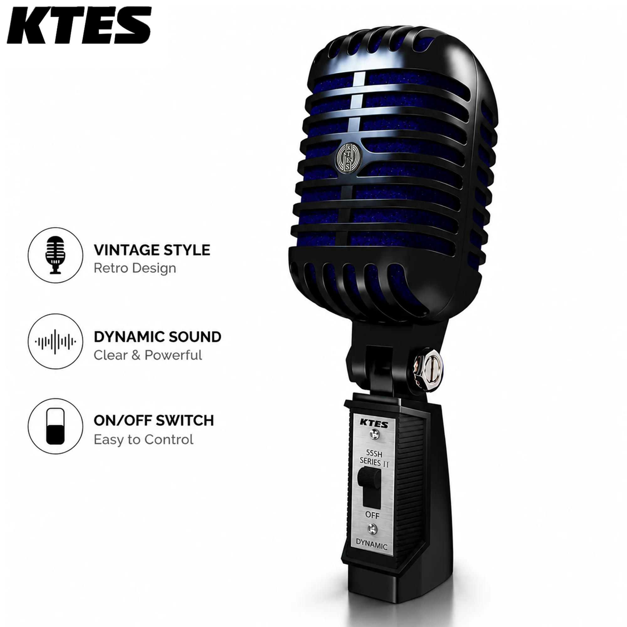 KTES 55SH Vintage Dynamic Microphone XLR Cardioid Handheld Retro Metal Vocal Mic for Live Singing Podcast Karaoke Stage
KTES 55SH Vintage Dynamic Microphone XLR Cardioid Handheld Retro Metal Vocal Mic for Live Singing Podcast Karaoke Stage