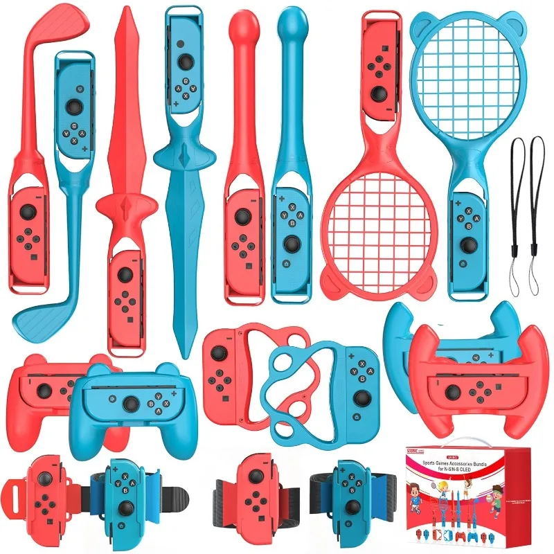 For Switch 2 Sports Accessories Bundle 18 in 1 Sports Games Accessories Kits Family Sports Party Pack Kit with Golf Clubs Swords
For Switch 2 Sports Accessories Bundle 18 in 1 Sports Games Accessories Kits Family Sports Party Pack Kit with Golf Clubs Swords