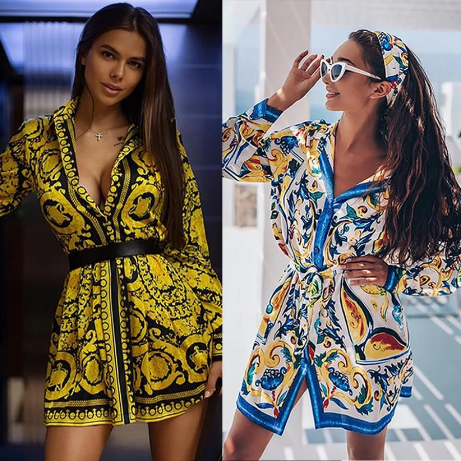 【New style】Spring and summer new style bohemian positioning printed lace long-sleeved shirt and jumpsuit skirt 527
【New style】Spring and summer new style bohemian positioning printed lace long-sleeved shirt and jumpsuit skirt 527