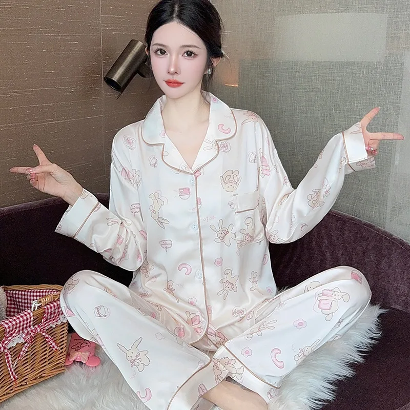 Spring and Autumn Two-Piece Girls Pajamas Loungewear Sweet Wind Soft Cute Pajamas Student Long Sleeves Long Pants Loungewear Set
Spring and Autumn Two-Piece Girls Pajamas Loungewear Sweet Wind Soft Cute Pajamas Student Long Sleeves Long Pants Loungewear Set