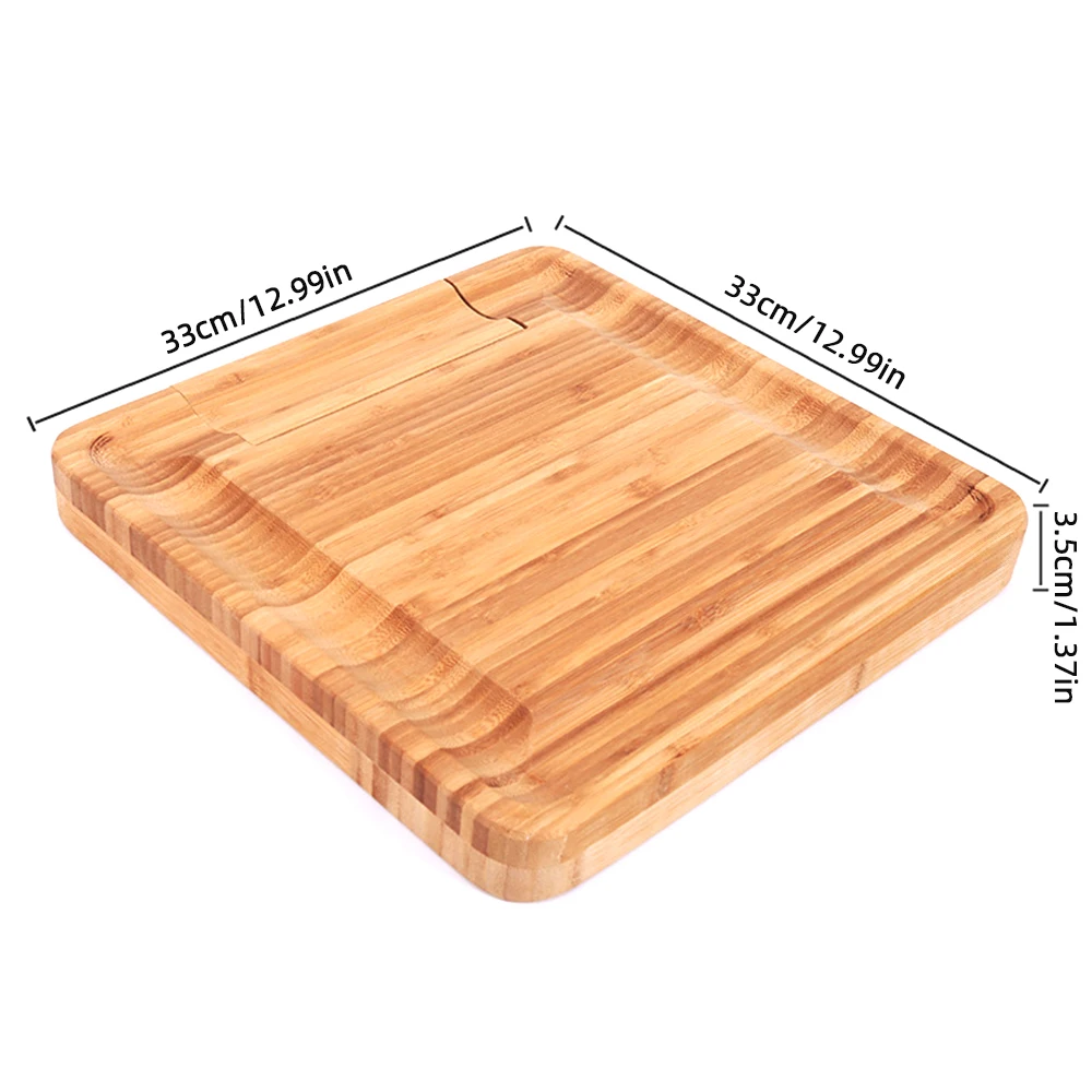 Charcuterie Boards Gift Set with 4 Cheese Knives Large Square Bamboo Cheese Boards with Hidden Utensil Drawer Partition Food
Charcuterie Boards Gift Set with 4 Cheese Knives Large Square Bamboo Cheese Boards with Hidden Utensil Drawer Partition Food