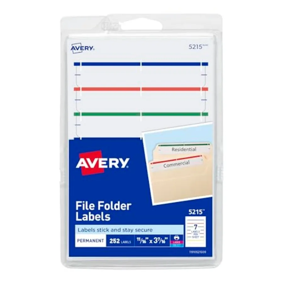 File Folder Labels on 4" x 6" Sheets Permanent Adhesive Assorted Colors 2/3" x 3-7/16" 4 536 Labels of 8 525
File Folder Labels on 4" x 6" Sheets Permanent Adhesive Assorted Colors 2/3" x 3-7/16" 4 536 Labels of 8 525