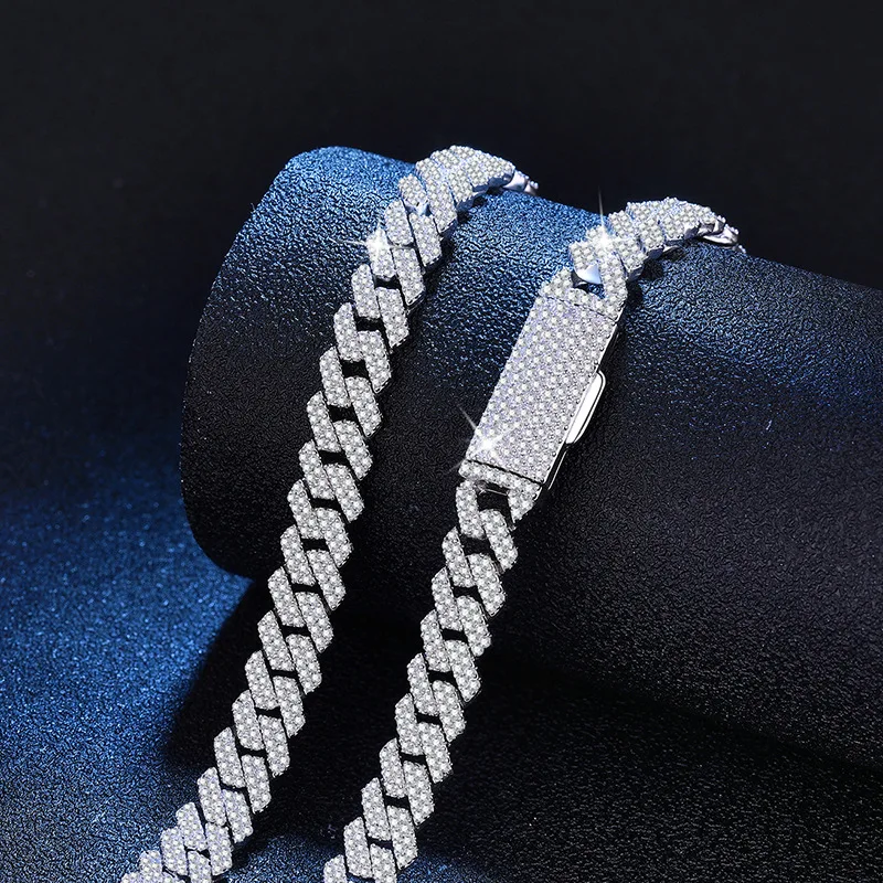 Moissanite Full Diamond Platinum PT950 18K Gold Cuban Necklace European American Hip Hop Party Diamond Cuban Chain Set
Moissanite Full Diamond Platinum PT950 18K Gold Cuban Necklace European American Hip Hop Party Diamond Cuban Chain Set