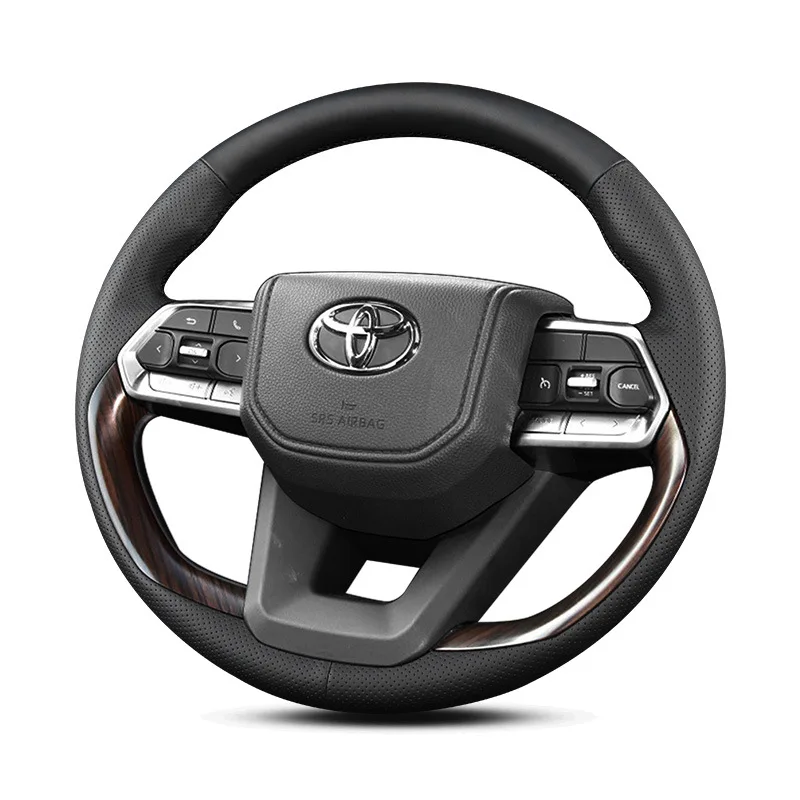 Черный кожаный чехол на руль своими руками, сшитый вручную для Toyota Land Cruiser, противоскользящий чехол на ручку, автомобильные аксессуары
Черный кожаный чехол на руль своими руками, сшитый вручную для Toyota Land Cruiser, противоскользящий чехол на ручку, автомобильные аксессуары