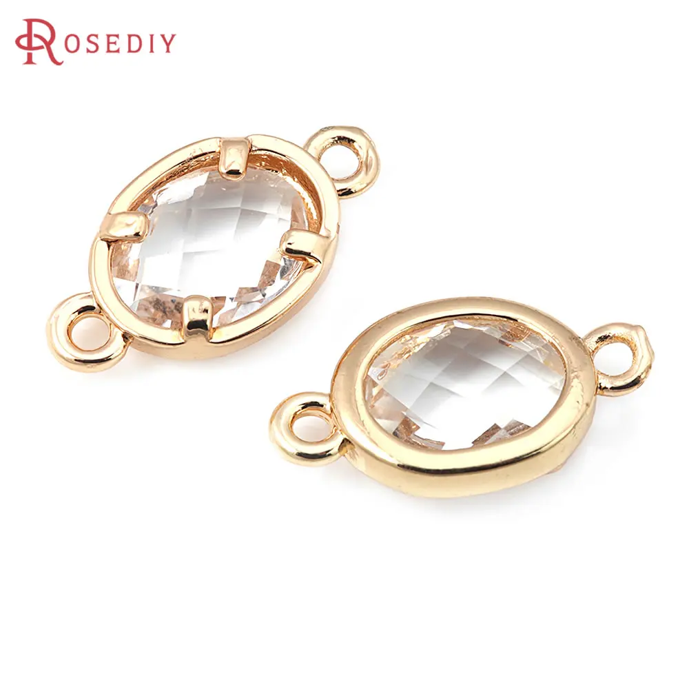 18K Gold Color Brass and Glass 2 Holes Oval Connect Charms Pendants Jewelry Making Necklace Earrings Diy Accessories
18K Gold Color Brass and Glass 2 Holes Oval Connect Charms Pendants Jewelry Making Necklace Earrings Diy Accessories