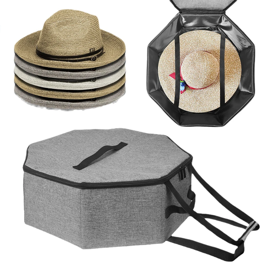 Hat Box for Travel Storage Collapsible Hat Case Cowboy Cap Hat Organizer for Closet with Handles Hat Boxes for Men and Women 
Hat Box for Travel Storage Collapsible Hat Case Cowboy Cap Hat Organizer for Closet with Handles Hat Boxes for Men and Women